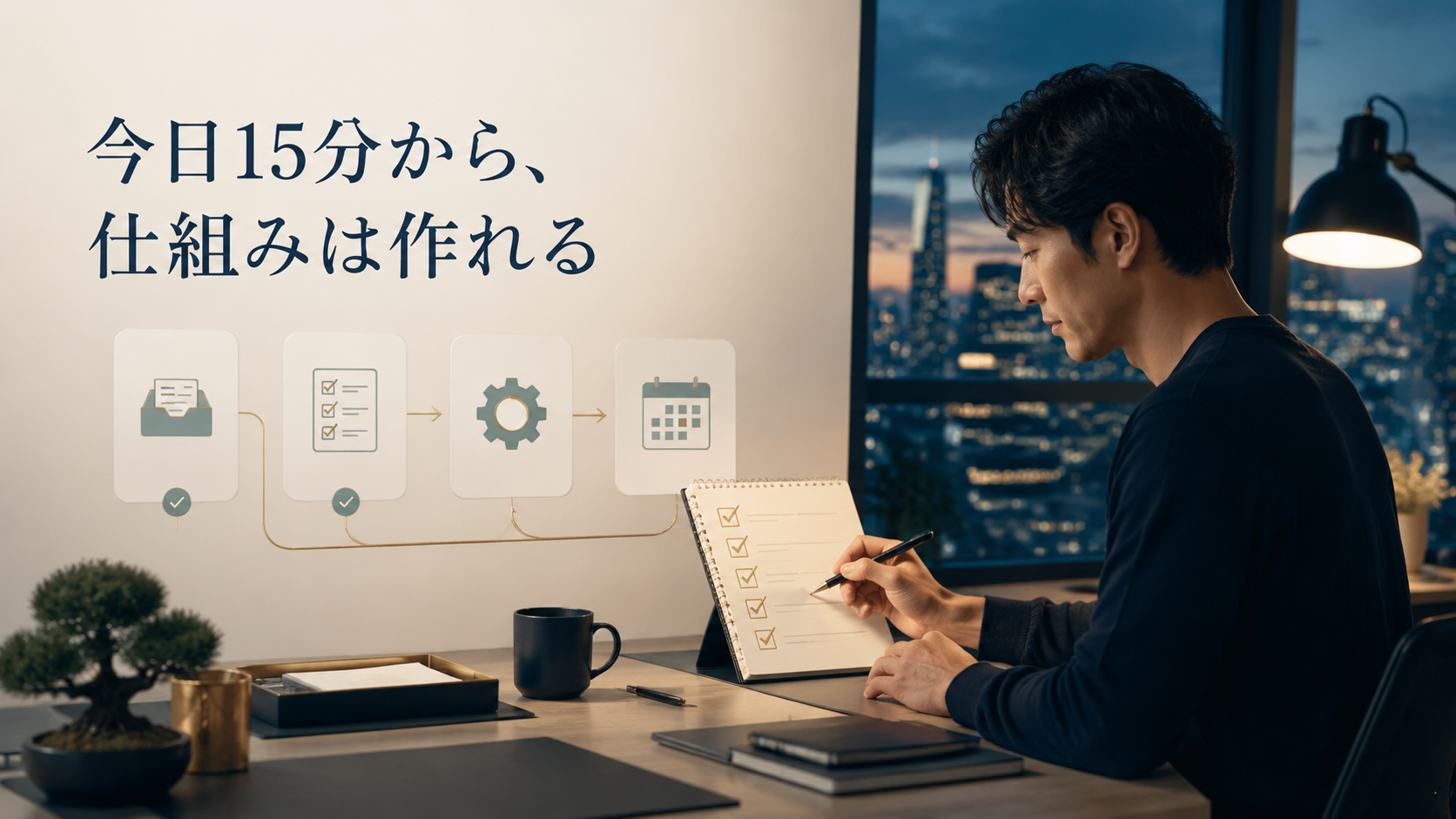 今日15分から仕組みを作る