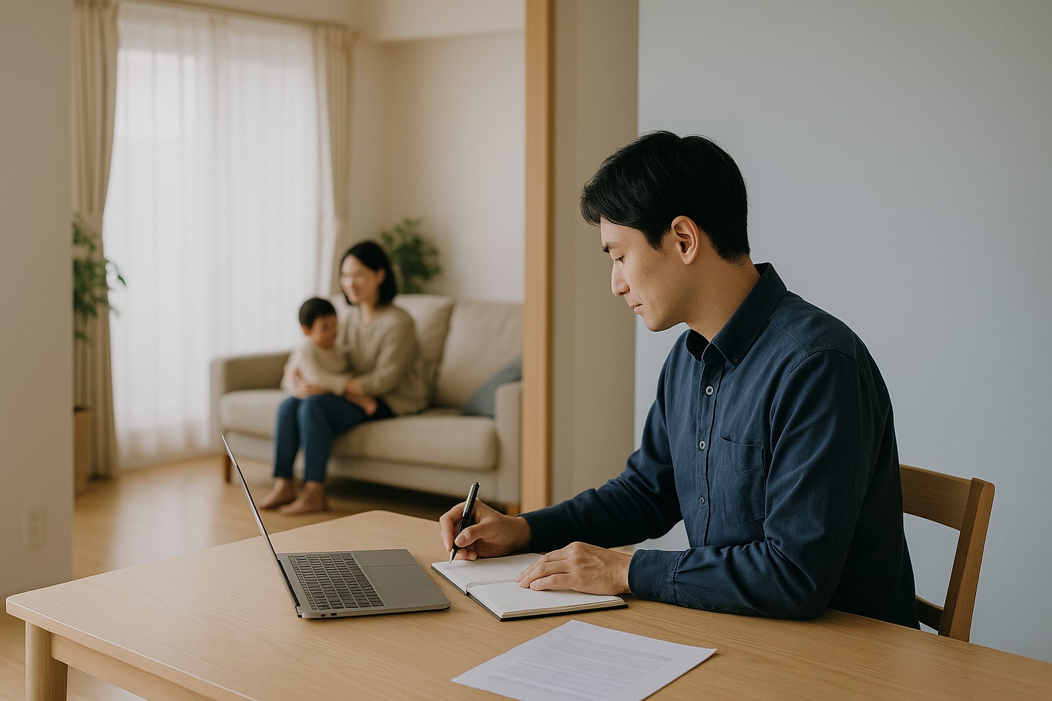 子育て世代の働き方見直し 家族との時間から逆算する「時間を作る働き方」を表現した編集写真