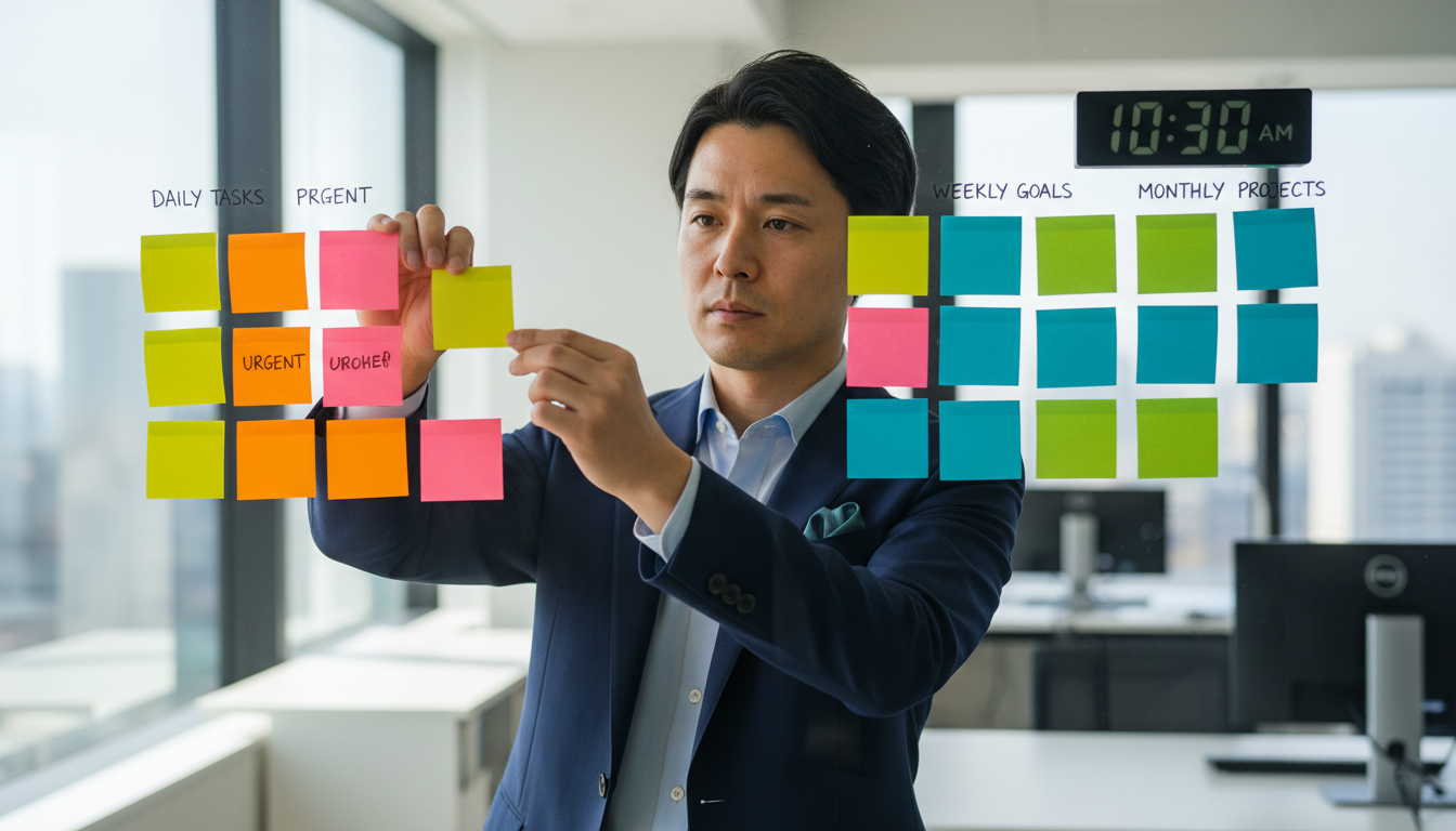 【仕事 優先順位 決め方】頻度と時間で迷わない！業務を整理して時間を作る5つの手順と実践チェックリストの実践場面